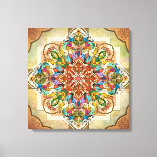 Mandala Birds Canvas Print (Front)