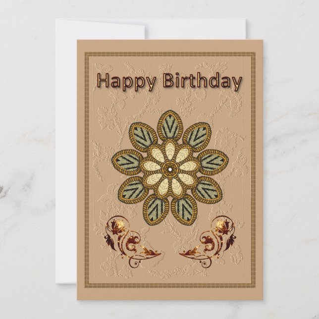 Mandala Birthday Flat Card (Front)