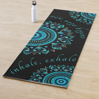 Mandala Blue Bold Modern Vibrant Mandala Yoga Mat