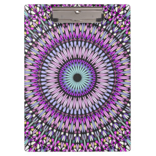 Mandala Blue Purple Kaleidoscope Pattern-43214 Clipboard