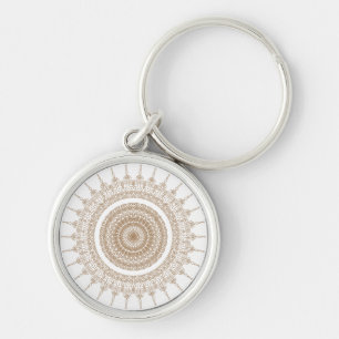Mandala Bohemian White  Key Ring
