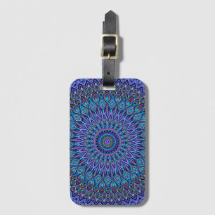 Mandala Boho Blue Teal Purple Gold Magic Luggage Tag