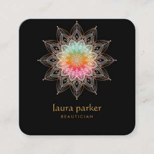 Mandala Boho Healing Therapy Yoga Holistic Square Business Card