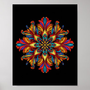 Mandala Boho Sacred Geometry Color Burst Poster