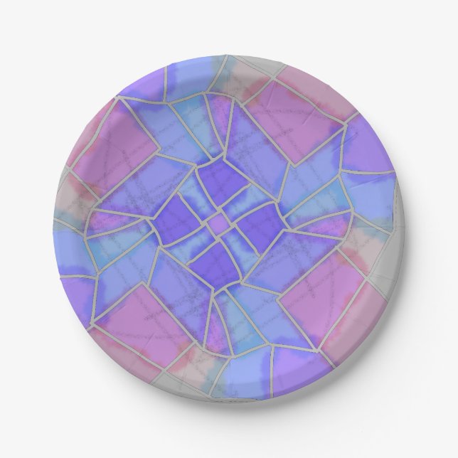 Mandala Bright Chalk Sketch Paper Plate (Front)