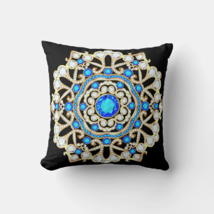 Mandala brooch jewellery, design element. Tribal e Cushion