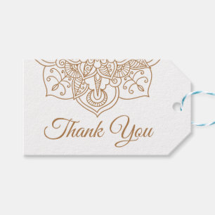 Mandala Brown Boho Indian Modern Vintage Wedding Gift Tags