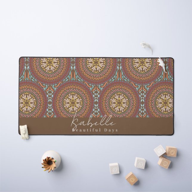 Mandala Brown Desk Mat (Kids Table)