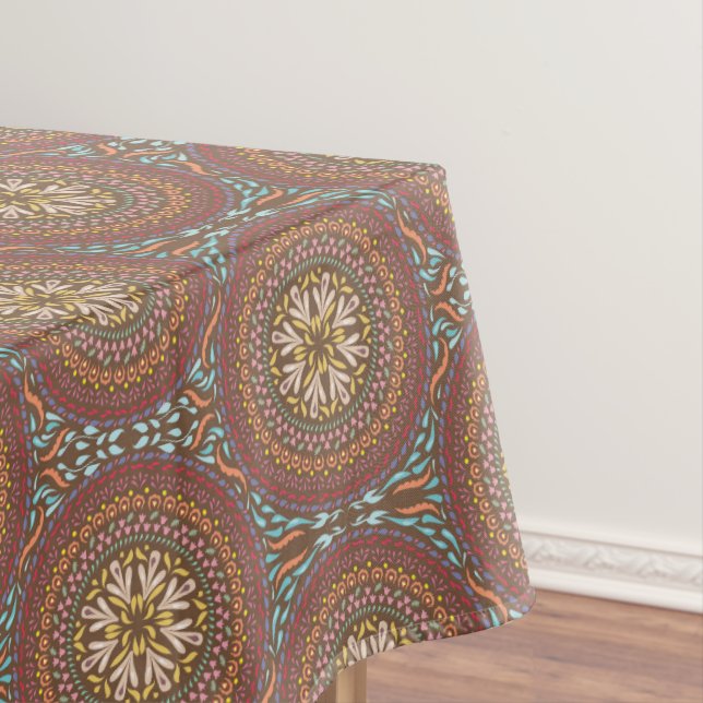 Mandala Brown Tablecloth (In Situ)