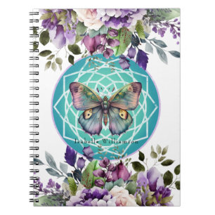 Mandala Butterfly Purple Floral Esoteric Psychic Notebook