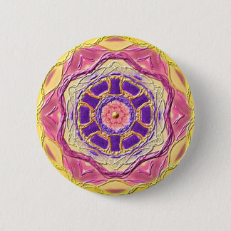 Mandala-Button "King of Healing" 6 Cm Round Badge