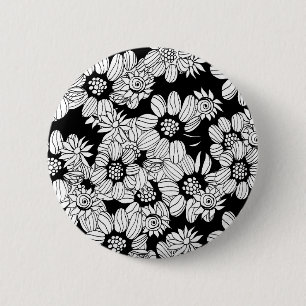 mandala calming colouring page 6 cm round badge