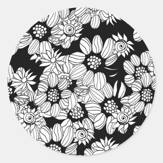 mandala calming colouring page classic round sticker (Front)