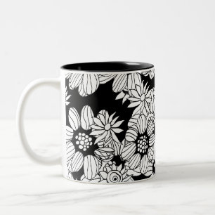 mandala calming colouring page Two-Tone coffee mug