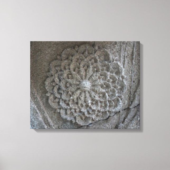 Mandala Carved Stone Photo Single Canvas Print (Front)