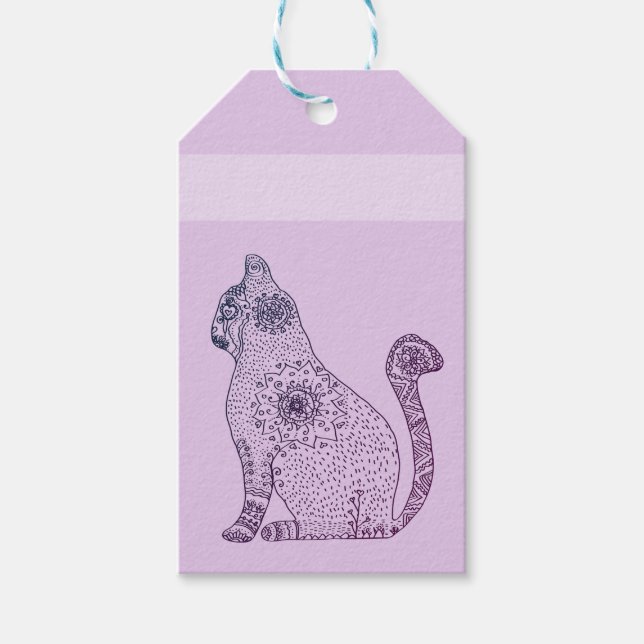 Mandala Cat Gift Tags (Front)