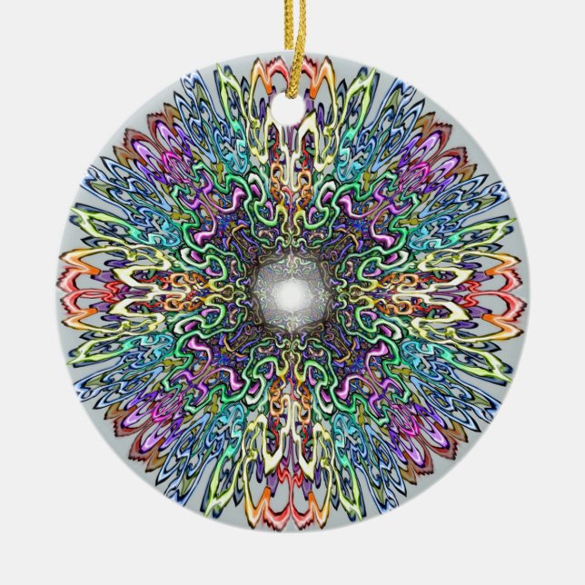 Mandala Ceramic Tree Decoration (Front)