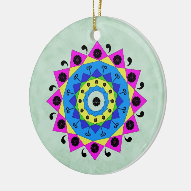 Mandala Ceramic Tree Decoration (Left)