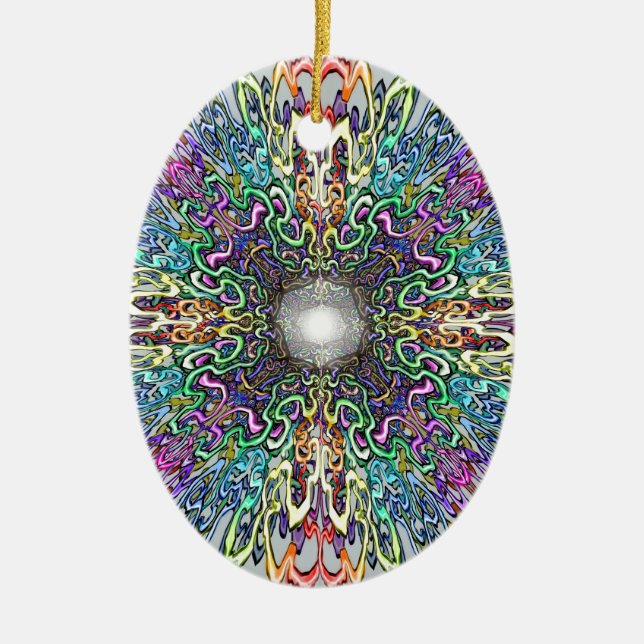 Mandala Ceramic Tree Decoration (Front)