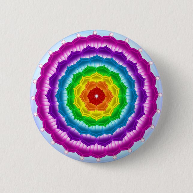 Mandala Chakra 6 Cm Round Badge (Front)