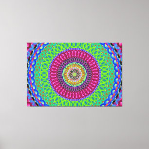 Mandala Circle Art A3 Stretched Canvas Print