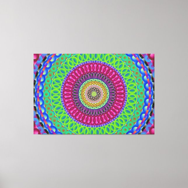 Mandala Circle Art A3 Stretched Canvas Print  (Front)