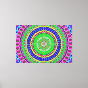 Mandala Circle Art A5 Stretched Canvas Print