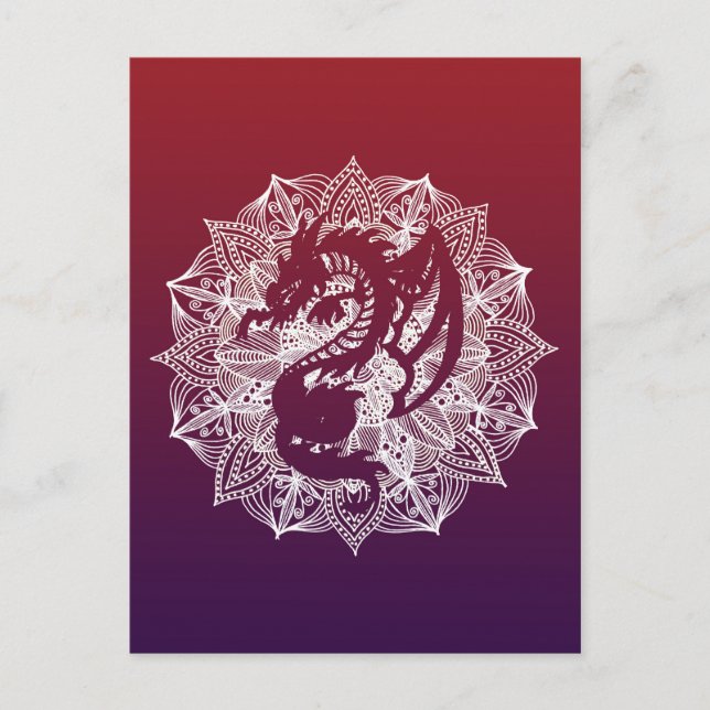 Mandala Circle Dragon Postcard (Front)