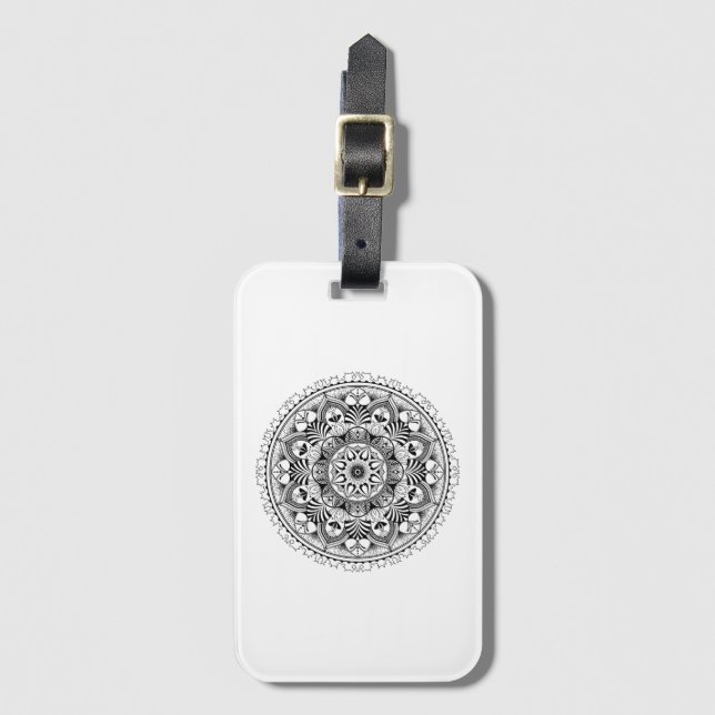 Mandala Circle Luggage Tag (Front Vertical)