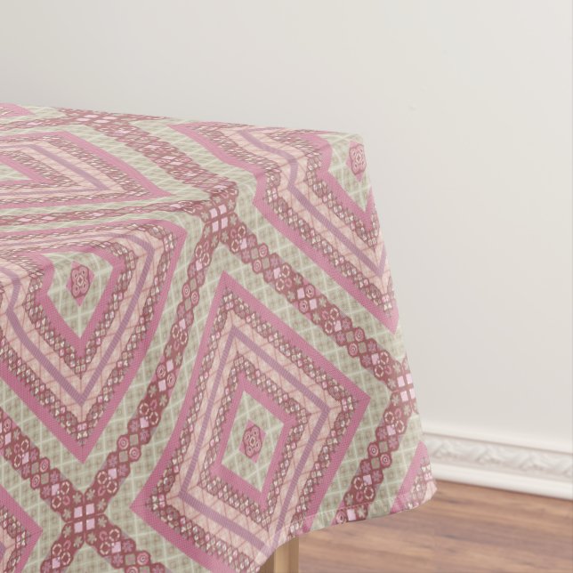 Mandala circle round ornamental pastel purple colo tablecloth (In Situ)