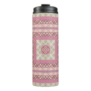 Mandala circle round ornamental pastel purple colo thermal tumbler