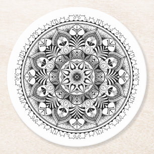 Mandala Circle Round Paper Coaster