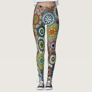 mandala cirque festival stripe leggings