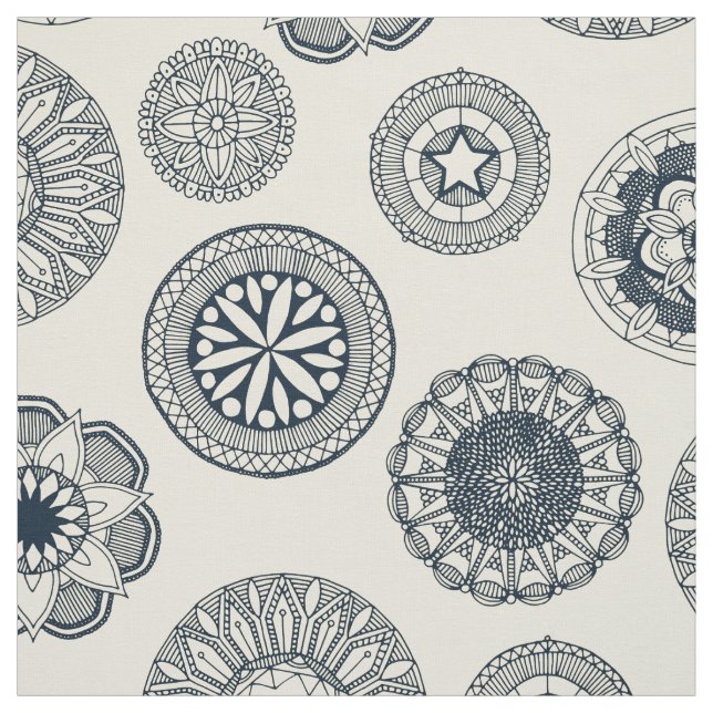 mandala cirque spot cream fabric (Swatch)