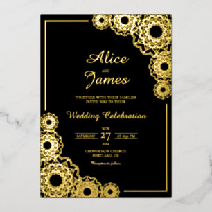 Mandala Classic Black Gold Foil Indian Wedding