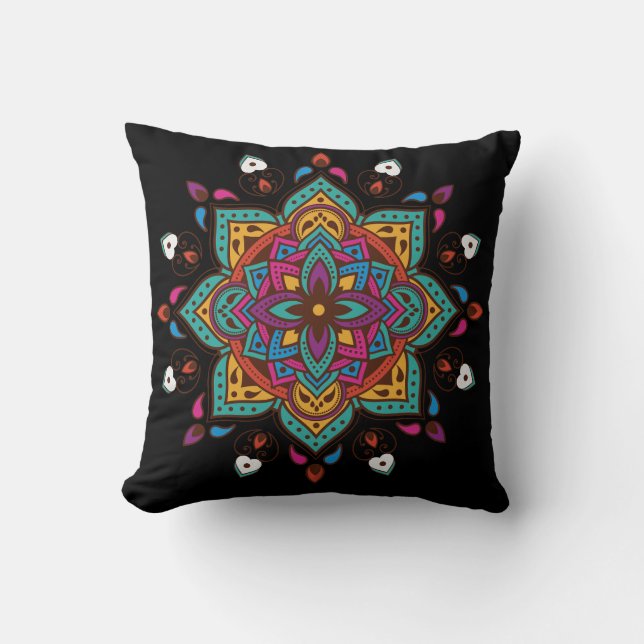 "Mandala" colored Cushion (Front)