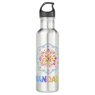 MANDALA COLORED LOTUS FLOWER 710 ML WATER BOTTLE