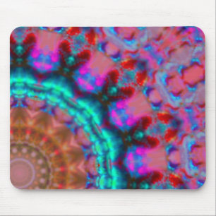 Mandala-colorpink-red-blue-kaleidoscope rm mouse pad