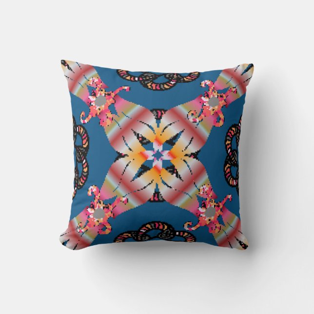 Mandala coloured on a yellow background. Invitatio Cushion (Front)