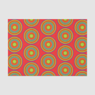 Mandala Colourful Pattern Red Tissue Paper
