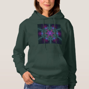 Mandala Colourful Spiritual Fractal Art With Pink Hoodie