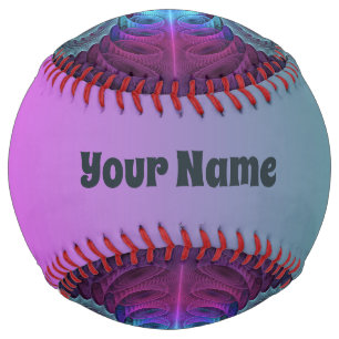 Mandala Colourful Spiritual Fractal With Pink Name Softball