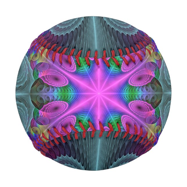 Mandala Colourful Striking Fractal Art Kaleidoscop Baseball (Front)