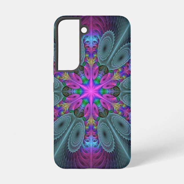 Mandala Colourful Striking Fractal Art Kaleidoscop Samsung Galaxy S22 Case (Back)