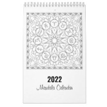 Mandala Colouring Pages Calendar in Black and Whit