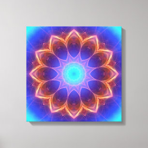 Mandala cool glowing canvas print
