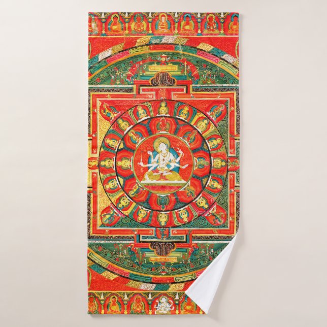 Mandala Cosmic Diagram for Meditation Bath Towel (Bath Towel)