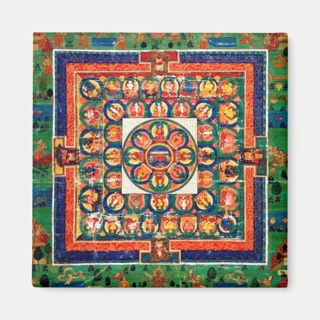 Mandala Cosmic Diagram for Meditation Magnet (Front)