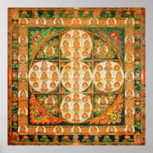 Mandala Cosmic Diagram for Meditation Poster