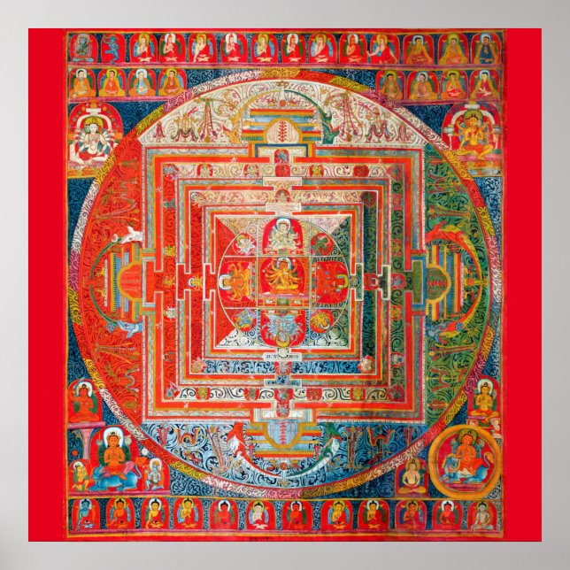 Mandala Cosmic Diagram for Meditation Poster (Front)